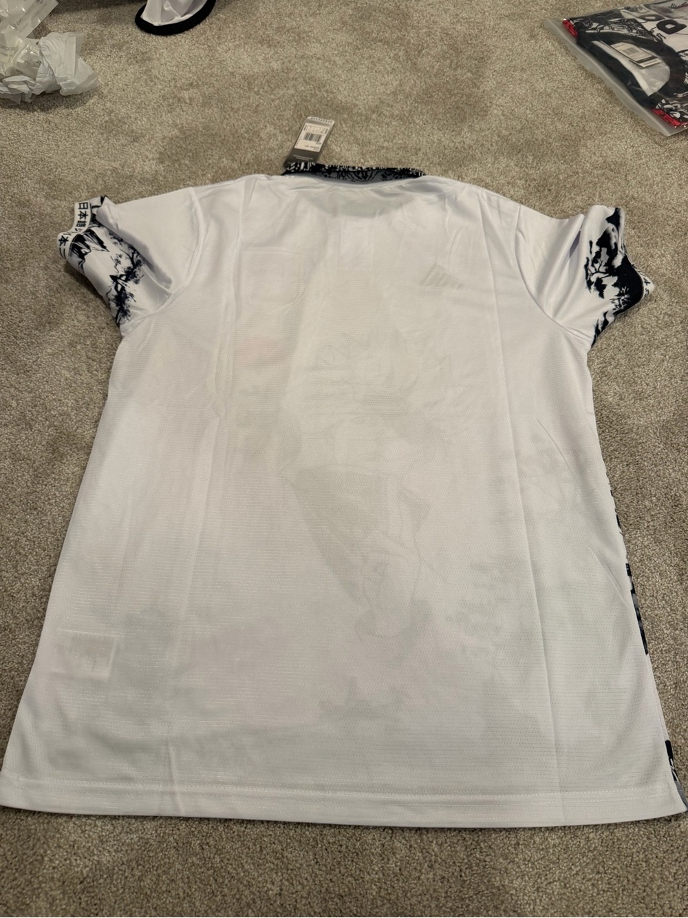 Adidas Men’s White Japan jujutsu kaisen concept saturo gojo slim fit Jersey - Picture 2 of 5